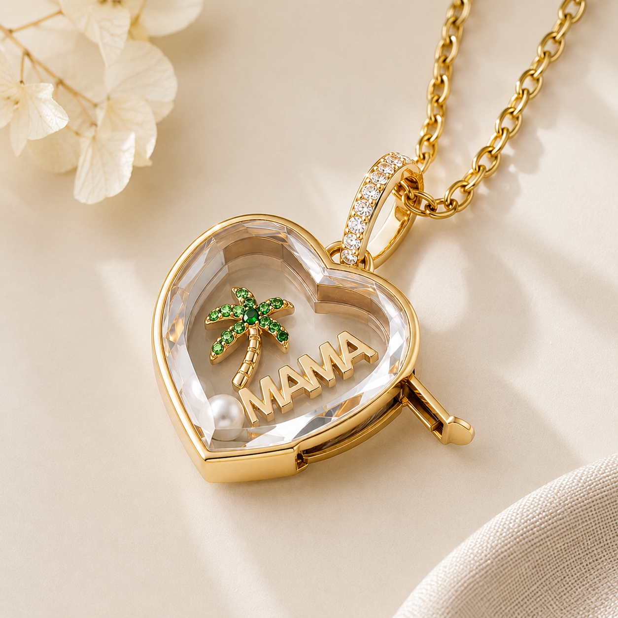 18k Gold-Plated Heart Locket Necklace